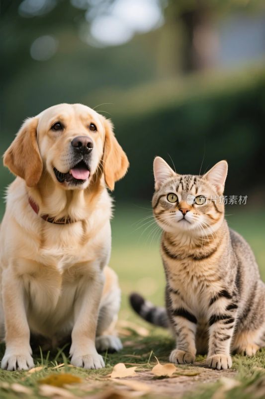 小狗与猫咪的笑容