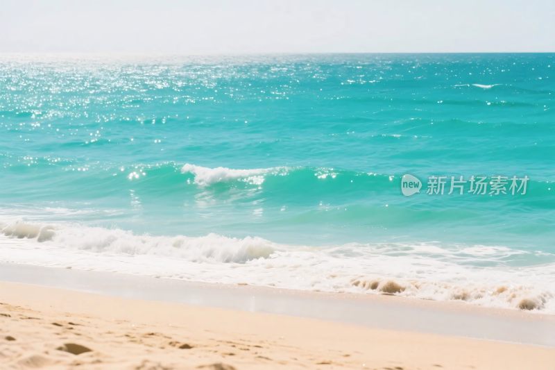 美丽的蓝色海滩海浪景观