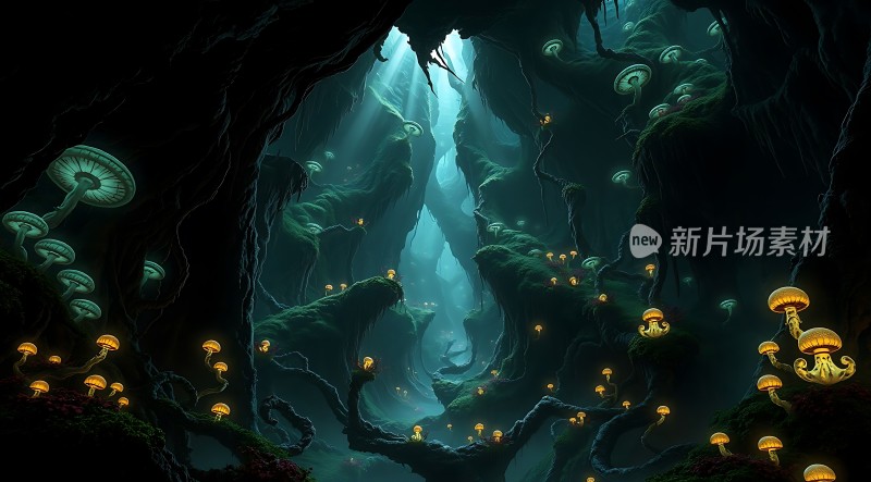神秘洞穴中的奇幻光芒