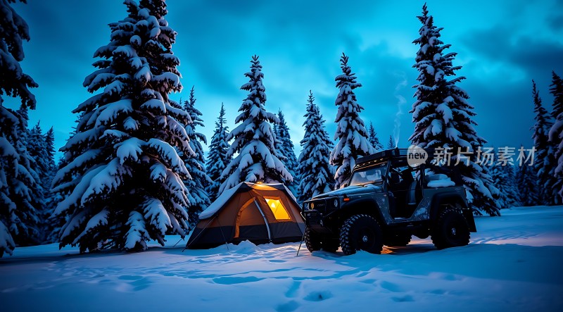 雪夜露营 Jeep 之旅