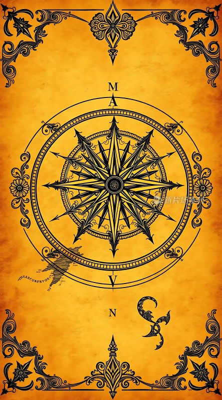 金色罗盘指南针