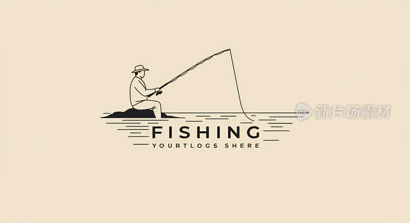 钓鱼标志插画