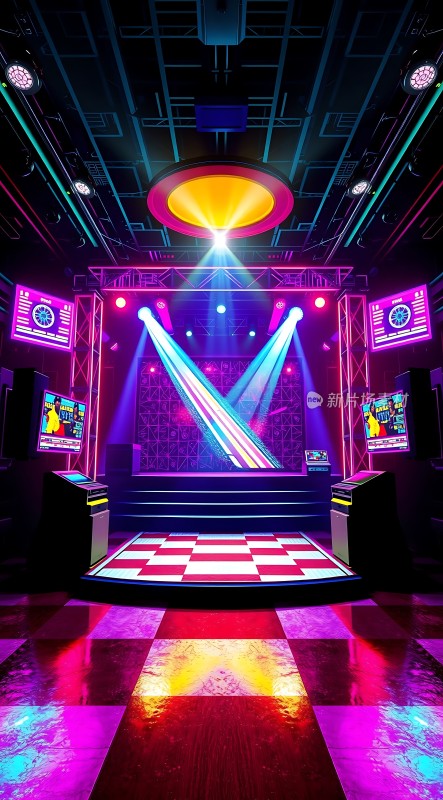 霓虹灯光下的活力舞池