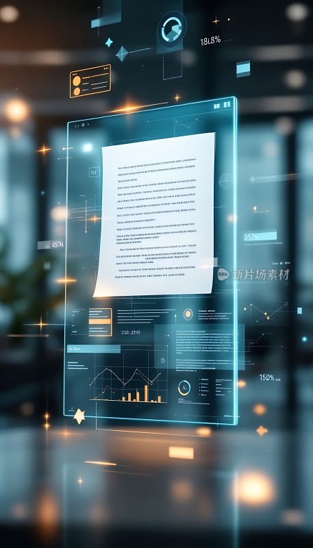 未来科技感文档界面展示