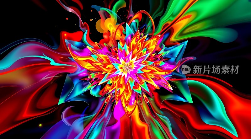 五彩斑斓的花朵绽放