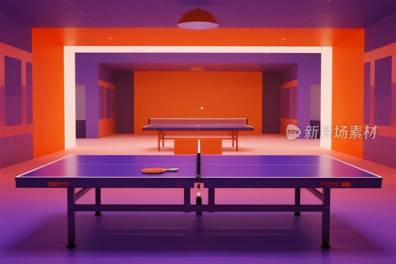 乒乓球场馆插画