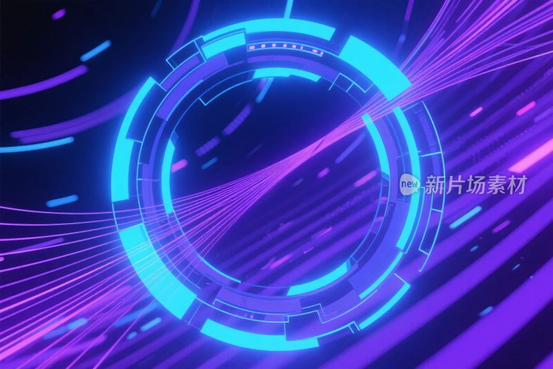科技风环形霓虹界面