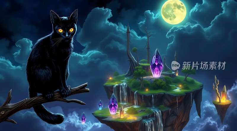 黑猫夜探神秘宝石岛