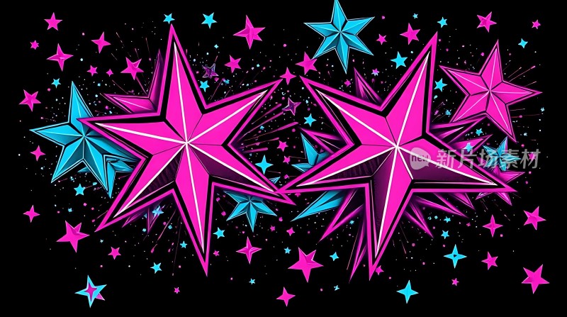 霓虹星光璀璨夜