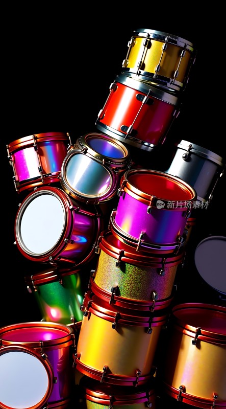 多彩架子鼓堆叠