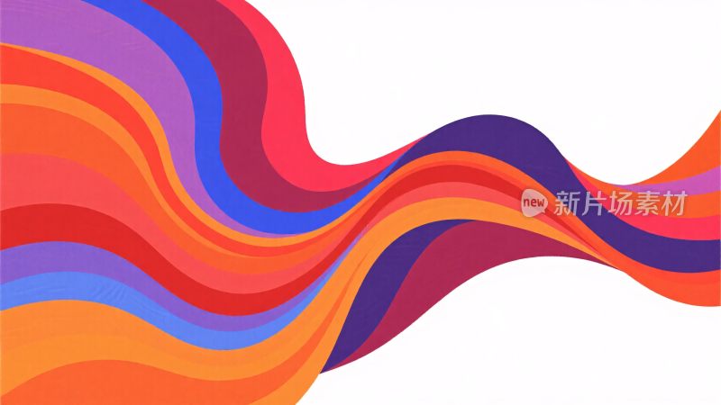 彩色波浪线条插画