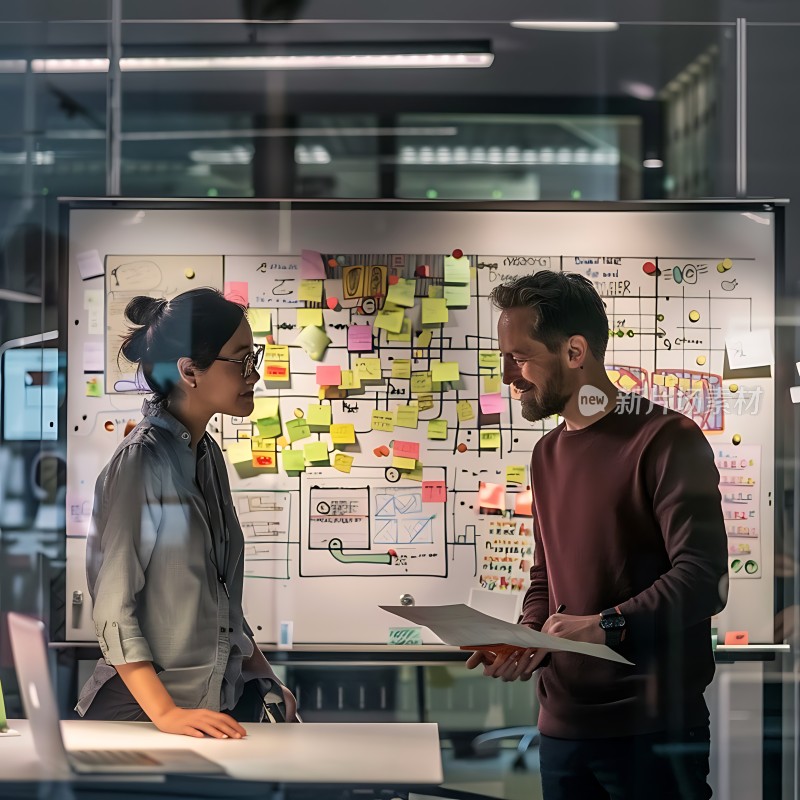 新市场素材创意碰撞头脑风暴会议现场