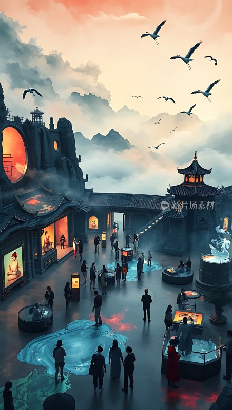 古风集市夜市繁华