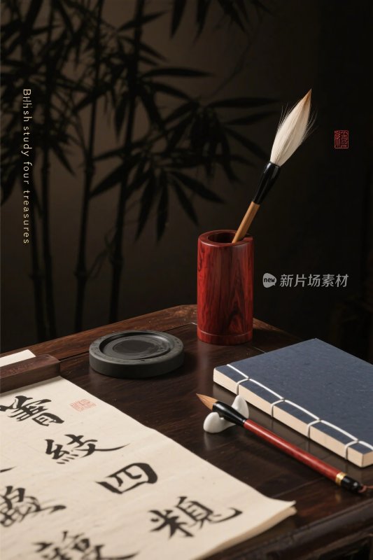 传统书法创作场景