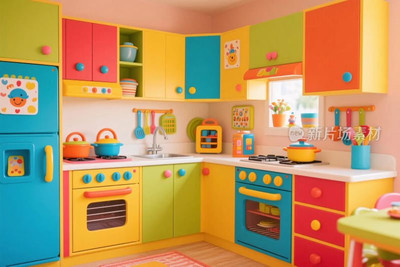 卡通童趣厨房场景