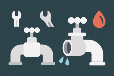 水龙头修理插画 水龙头修理插画