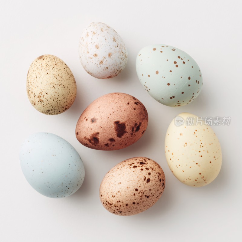 多彩斑点鸡蛋特写