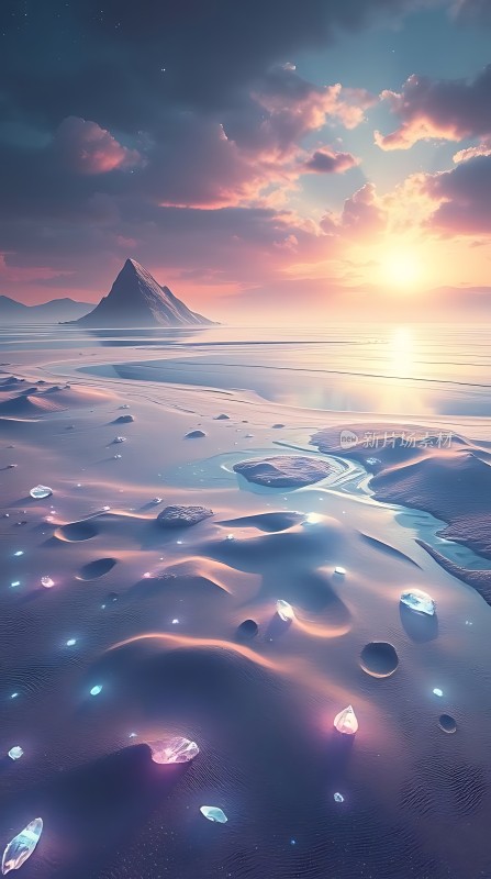 日落下的神秘宝石沙漠