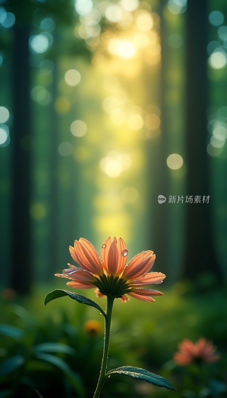 阳光下的森林小花