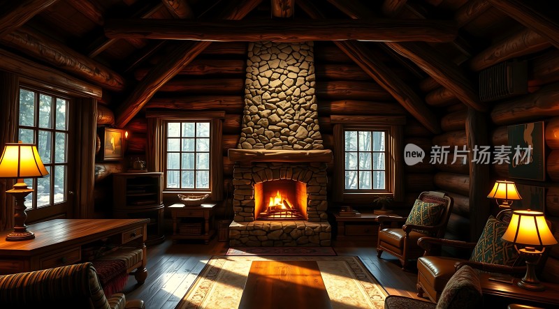温馨木屋 fireplace