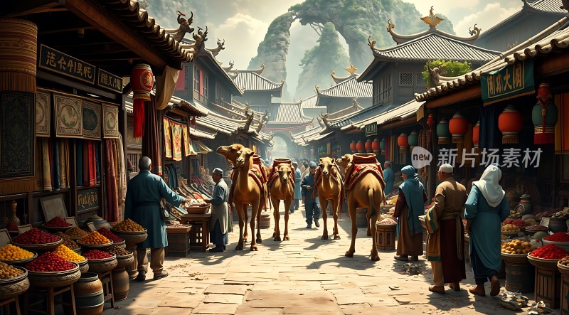 丝绸之路上的繁华市集