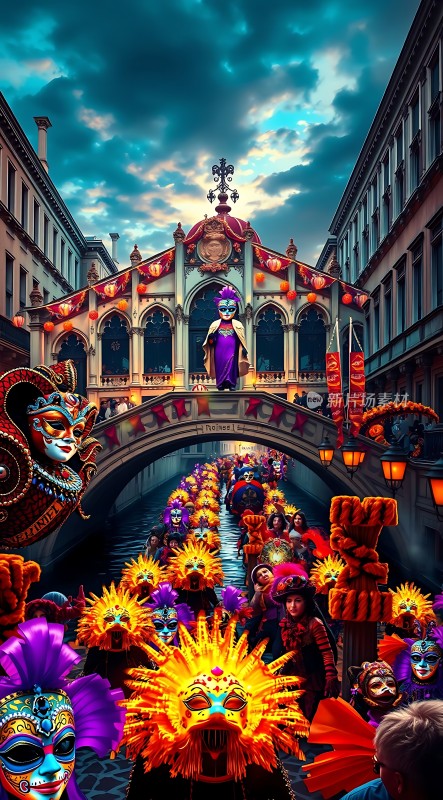 狂欢节威尼斯面具游行