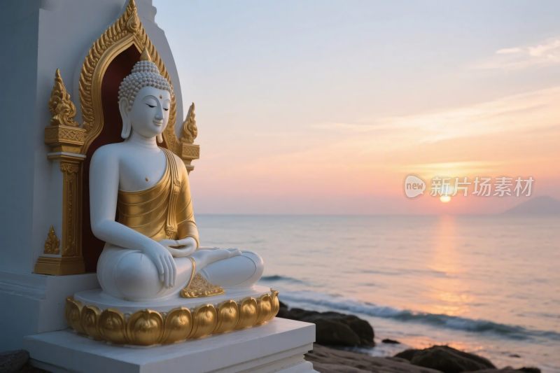 海边佛像与海景