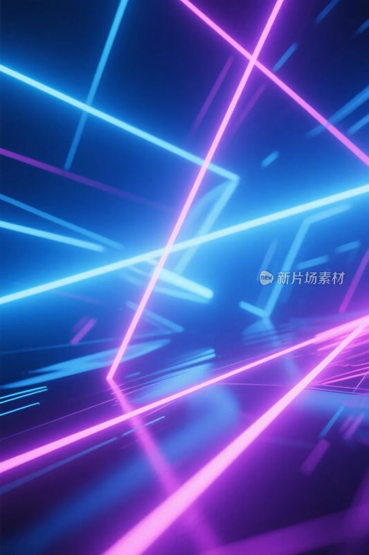 炫彩霓虹线条插画