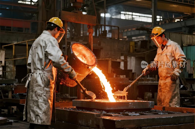 工业炼钢场景照片