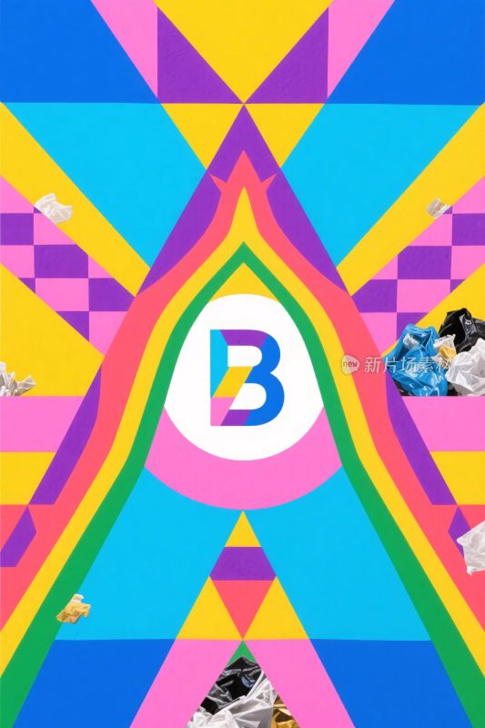 多彩几何创意插画