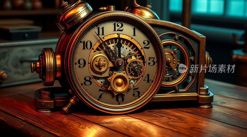 古铜色机械时钟