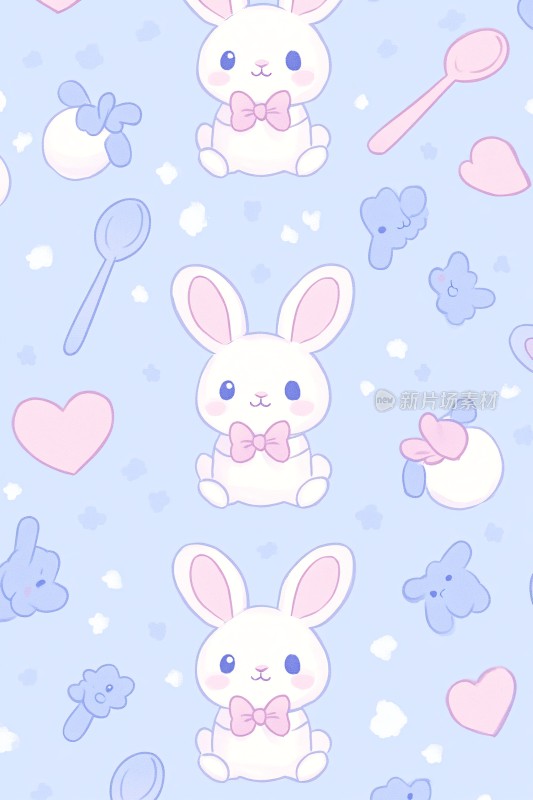 可爱兔子卡通图案背景