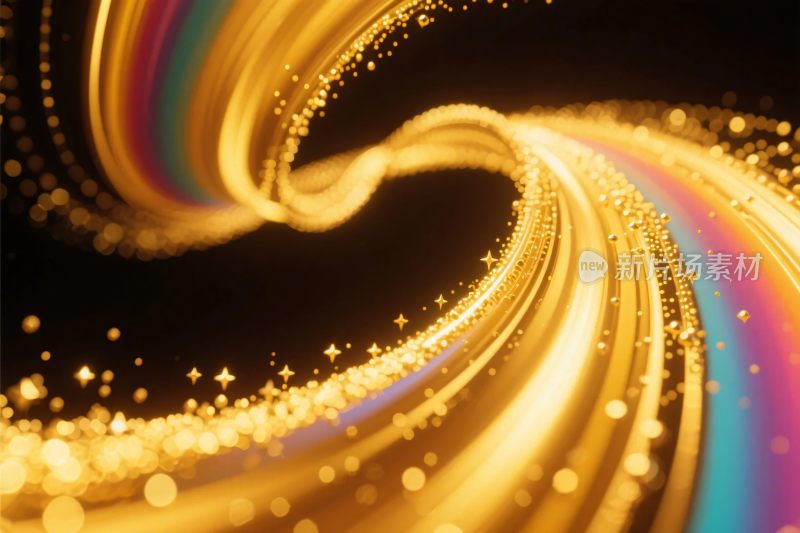 彩虹金色光带光效