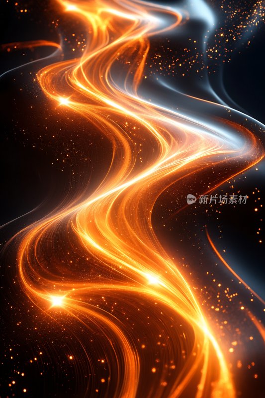 炫彩流动光线插画