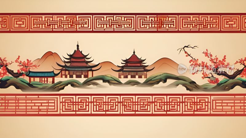 中国风山水画