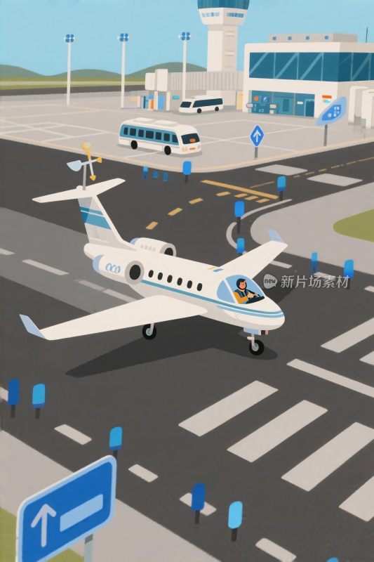 机场场景插画