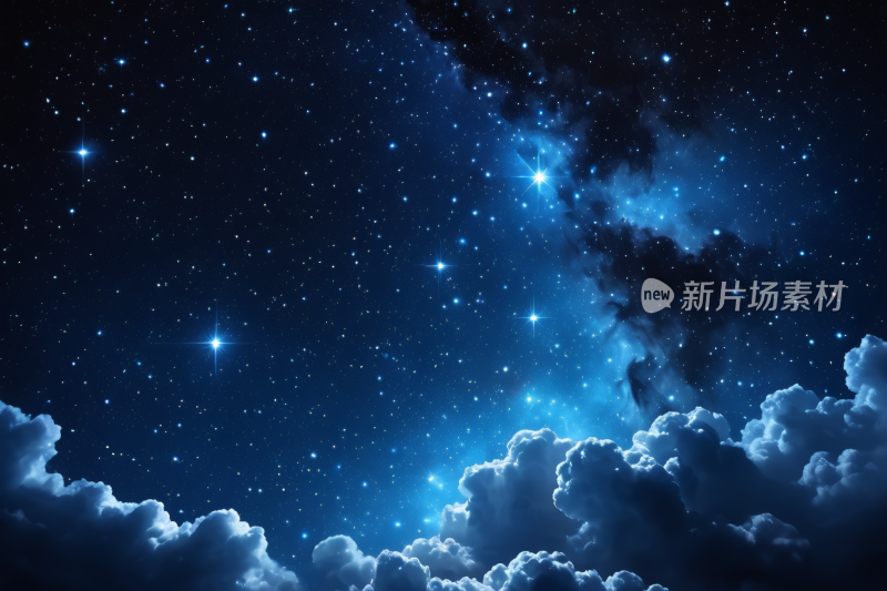 星空夜空有云彩星星和明亮的星星背景图片