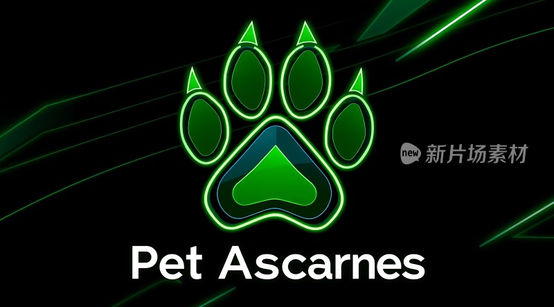 绿色爪印标志宠物