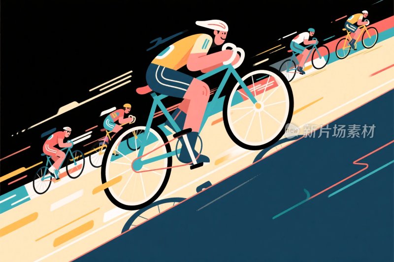 骑行竞技插画