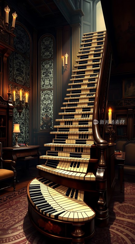 钢琴键楼梯