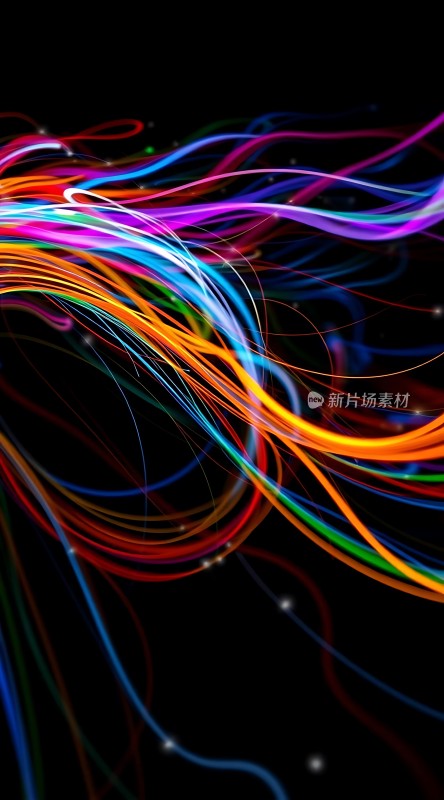 五彩斑斓的光彩线条