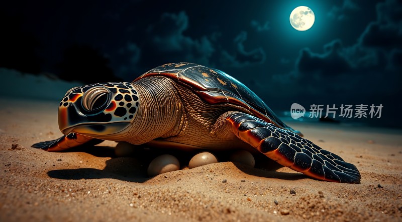 月下海龟守护新生命