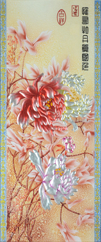 富贵牡丹屏风背景