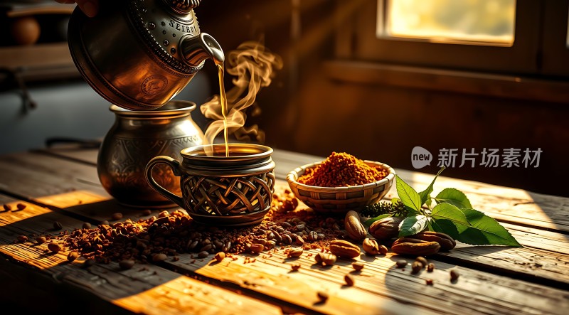 阳光下的咖啡时光