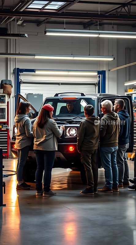 车间里的汽车维修培训课