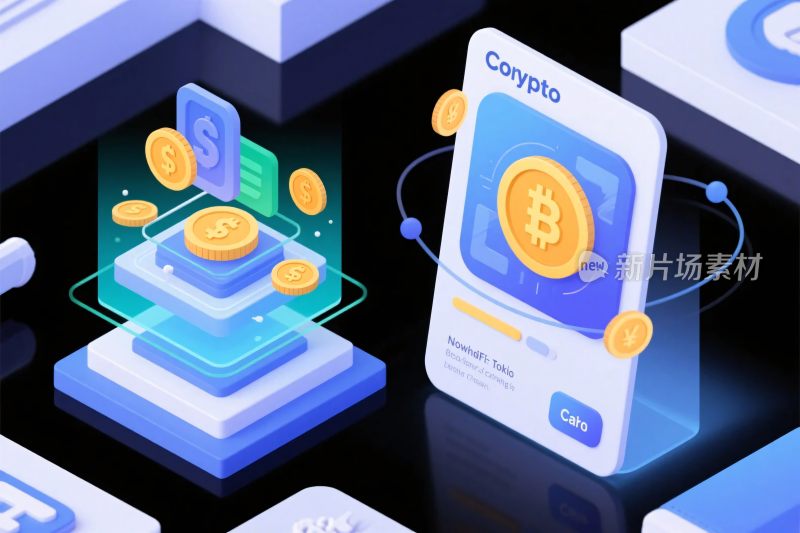加密货币数字插画