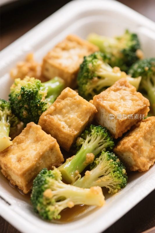 豆腐西兰花餐盒图