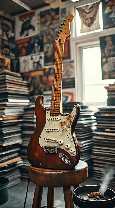 吉他工作室里的经典乐器