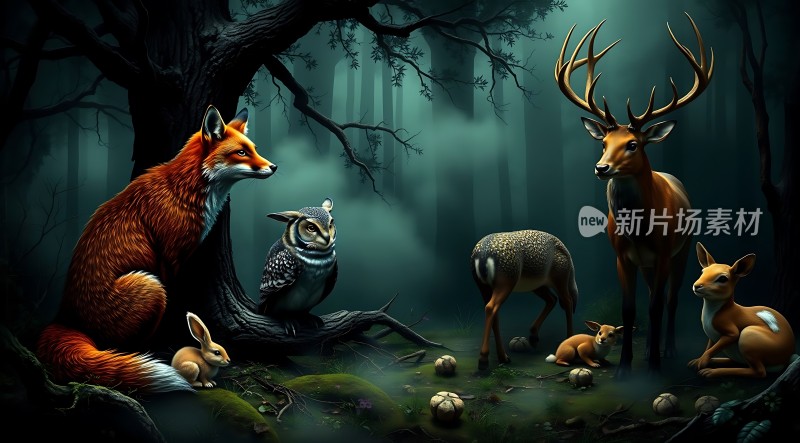 森林里的动物聚会