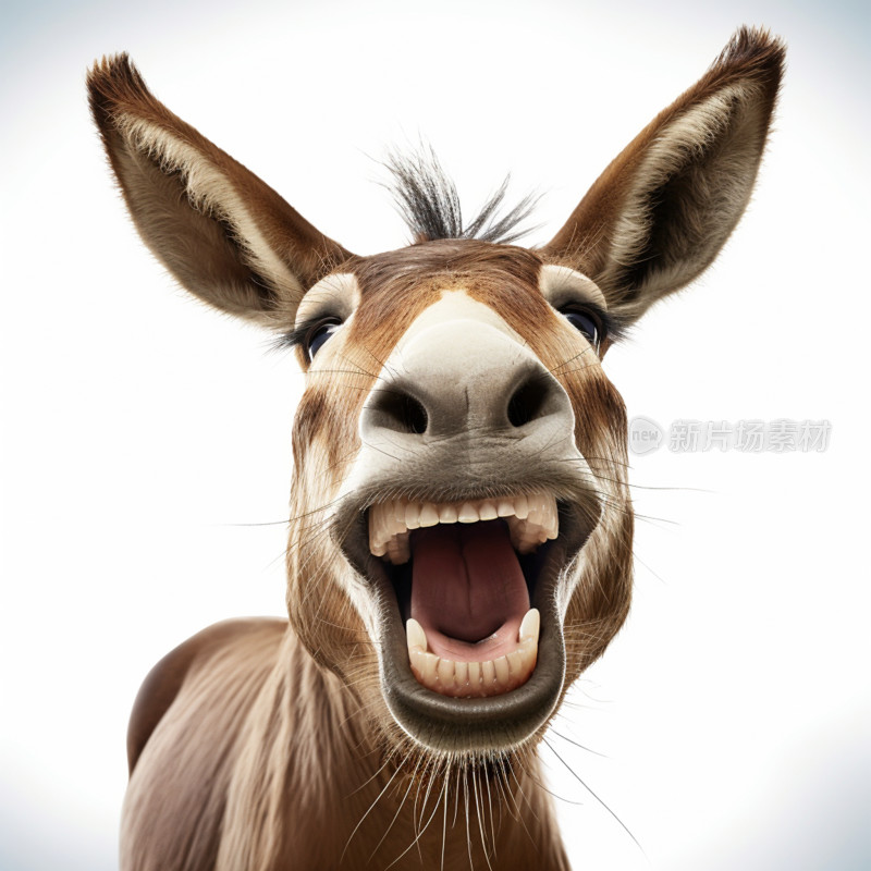 搞笑的驴子大笑叫唤驴叫/动物/养殖